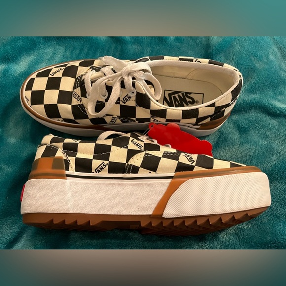 Like New Vans Stacked Checkerboard Women’s 6.5 - Picture 7 of 10